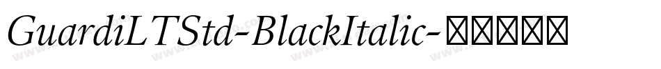 GuardiLTStd-BlackItalic字体转换