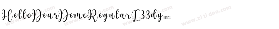 HelloDearDemoRegular-L33dy字体转换