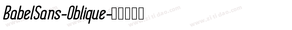 BabelSans-Oblique字体转换