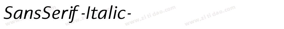 SansSerif-Italic字体转换
