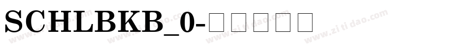 SCHLBKB_0字体转换