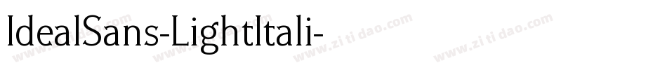 IdealSans-LightItali字体转换
