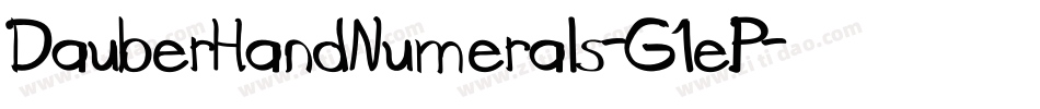DauberHandNumerals-G1eP字体转换