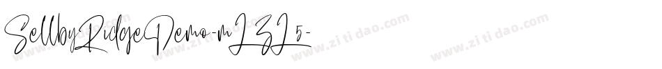 SellbyRidgeDemo-mLZL5字体转换