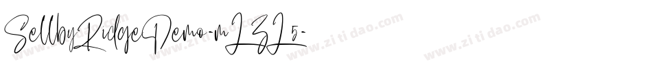 SellbyRidgeDemo-mLZL5字体转换