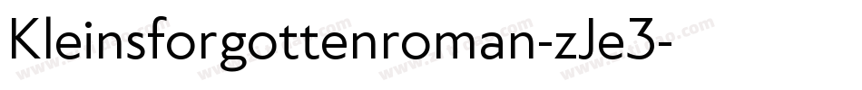 Kleinsforgottenroman-zJe3字体转换