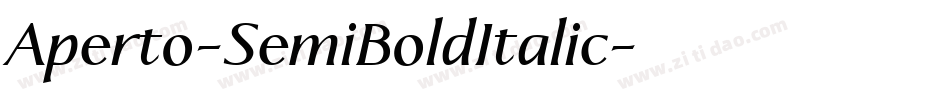 Aperto-SemiBoldItalic字体转换