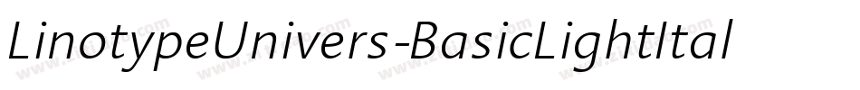 LinotypeUnivers-BasicLightItalic字体转换