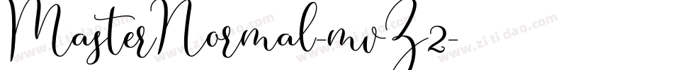 MasterNormal-mvZ2字体转换