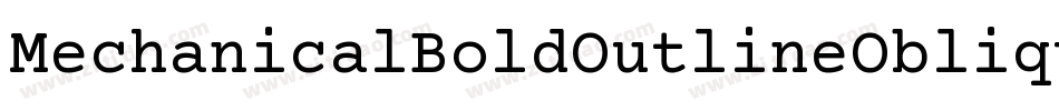 MechanicalBoldOutlineOblique-OP48字体转换