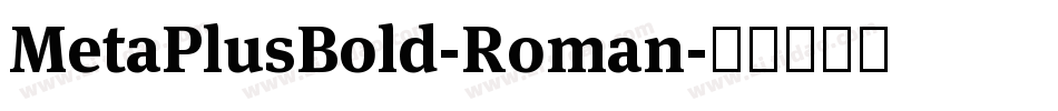 MetaPlusBold-Roman字体转换