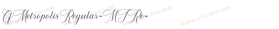 CfMetropolisRegular-MJRe字体转换