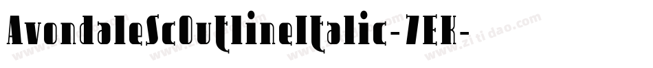 AvondaleScOutlineItalic-7EK字体转换