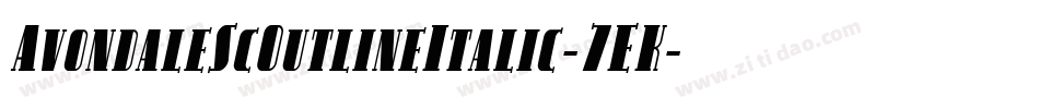 AvondaleScOutlineItalic-7EK字体转换