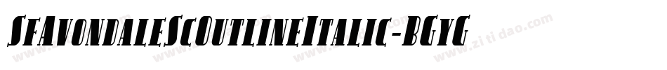 SfAvondaleScOutlineItalic-BGyG字体转换 SfAvondaleScOutlineItalic-BGyG字体转换
