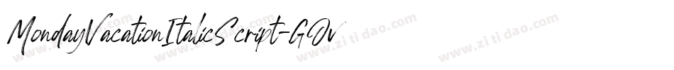 MondayVacationItalicScript-GOv4P字体转换