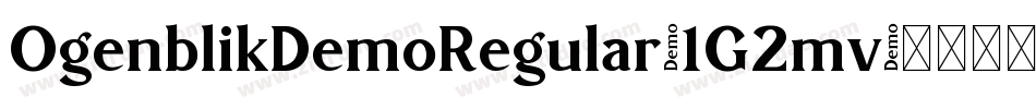 OgenblikDemoRegular-1G2mv字体转换