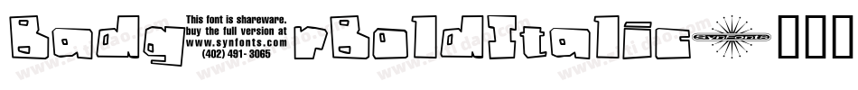 BadgerBoldItalic字体转换