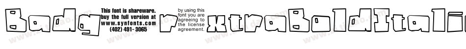 BadgerExtraBoldItalic字体转换