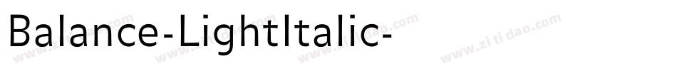 Balance-LightItalic字体转换