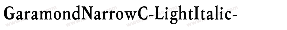 GaramondNarrowC-LightItalic字体转换