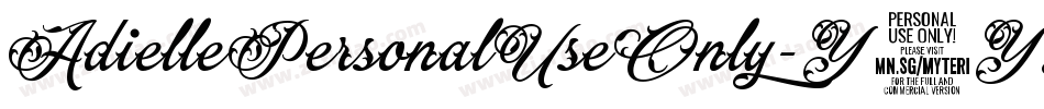 AdiellePersonalUseOnly-Y8YL字体转换