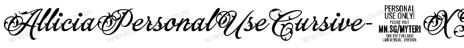AlliciaPersonalUseCursive-8XYM字体转换
