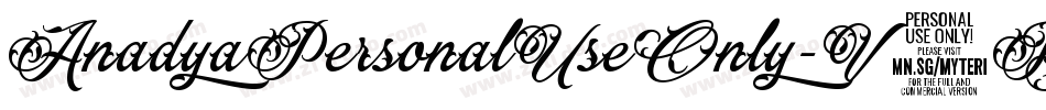 AnadyaPersonalUseOnly-V6BV字体转换