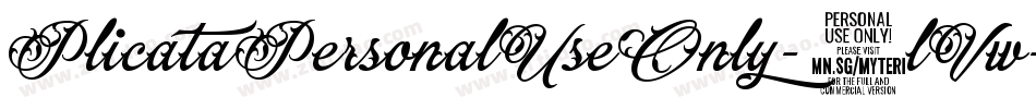 PlicataPersonalUseOnly-2lVw字体转换