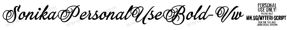 SonikaPersonalUseBold-Vw1e字体转换