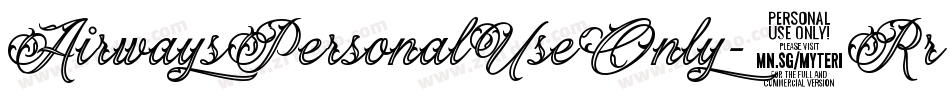 AirwaysPersonalUseOnly-5Rr8字体转换