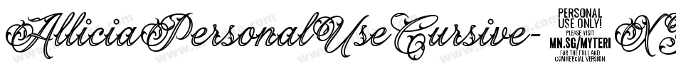 AlliciaPersonalUseCursive-8XYM字体转换
