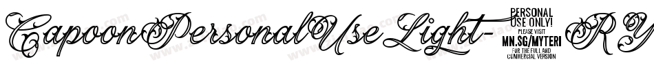 CapoonPersonalUseLight-2RYv字体转换