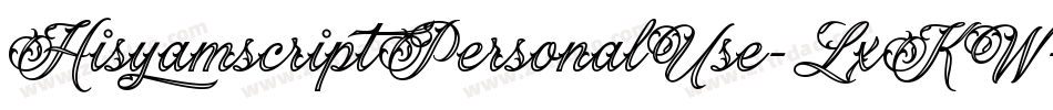 HisyamscriptPersonalUse-LxKW字体转换
