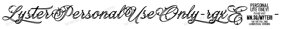 LysterPersonalUseOnly-rgxE8字体转换 LysterPersonalUseOnly-rgxE8字体转换
