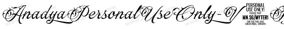 AnadyaPersonalUseOnly-V6BV字体转换