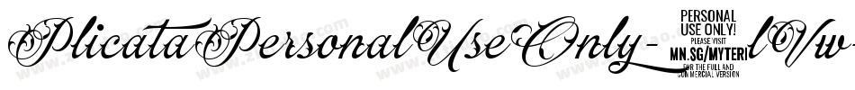 PlicataPersonalUseOnly-2lVw字体转换