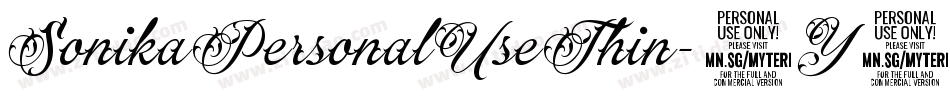 SonikaPersonalUseThin-5Y4v字体转换