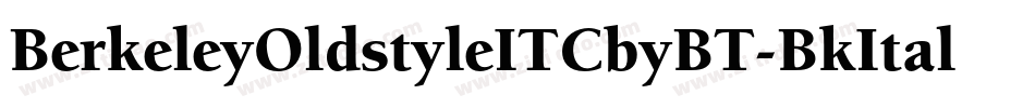 BerkeleyOldstyleITCbyBT-BkItal字体转换