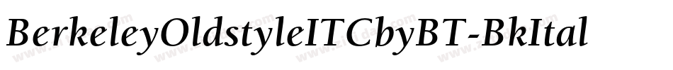 BerkeleyOldstyleITCbyBT-BkItal字体转换