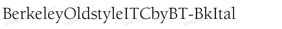 BerkeleyOldstyleITCbyBT-BkItal字体转换