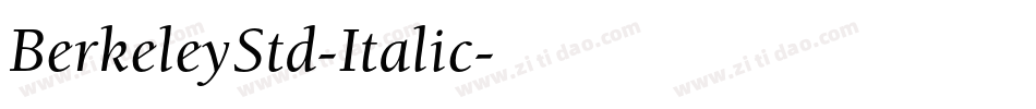 BerkeleyStd-Italic字体转换