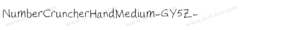 NumberCruncherHandMedium-GY5Z字体转换