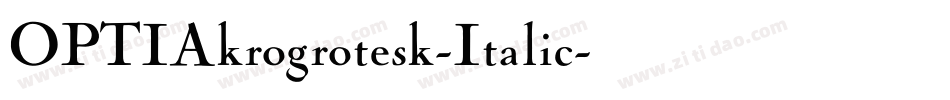 OPTIAkrogrotesk-Italic字体转换