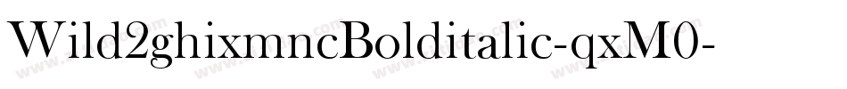 Wild2ghixmncBolditalic-qxM0字体转换