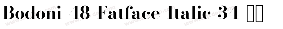 Bodoni-48-Fatface-Italic-34字体转换