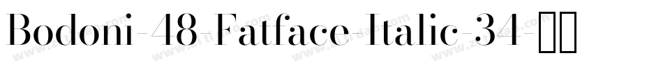 Bodoni-48-Fatface-Italic-34字体转换