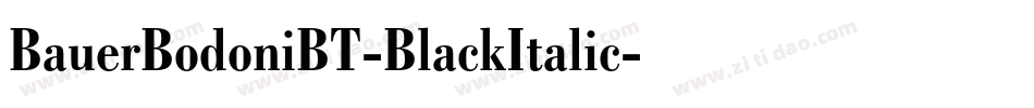BauerBodoniBT-BlackItalic字体转换