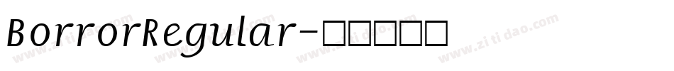BorrorRegular字体转换