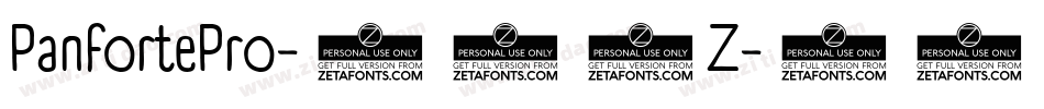 PanfortePro-141Z字体转换 PanfortePro-141Z字体转换